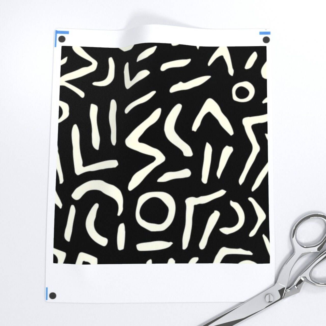 Geometric Abstract Bold Graphic Artistic Tribal Style Black Ivory Custom Pre-pasted Wallpaper by Spoonflower Pre-Pasted Wallpaper 2FT Wide